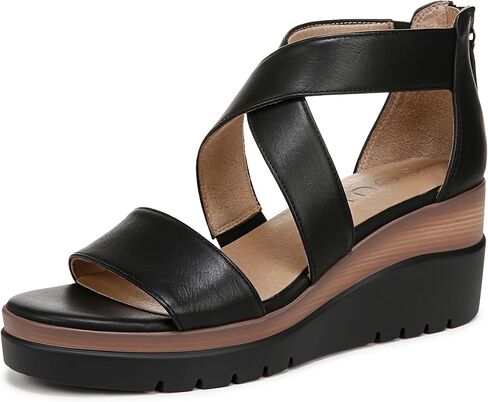 SOUL Naturalizer Women's, Goodtimes Wedge Sandal Black 7 W in Kuwait