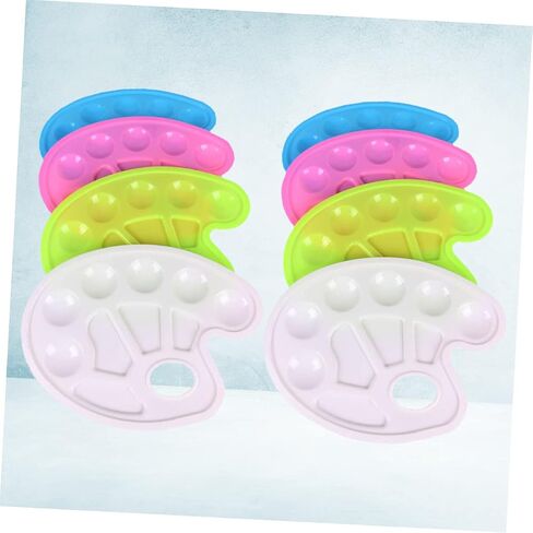 Uonlytech 8pcs boy boy girl plastic paint palette صواني ملونة على شكل قدم باللونين الأبيض الأزرق الأزرق الخفيف السهل تنظيفها لحفلات فنية أنشطة الطلاء in Kuwait