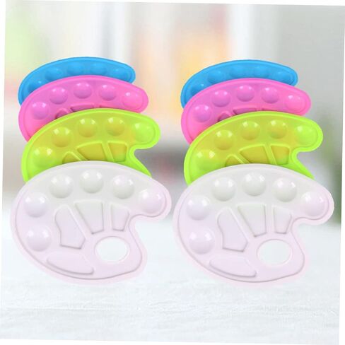 Uonlytech 8pcs boy boy girl plastic paint palette صواني ملونة على شكل قدم باللونين الأبيض الأزرق الأزرق الخفيف السهل تنظيفها لحفلات فنية أنشطة الطلاء in Kuwait