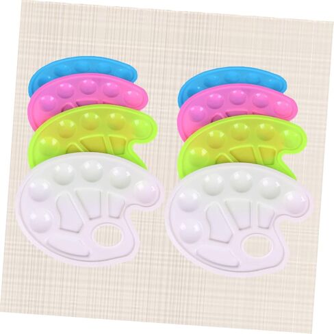 Uonlytech 8pcs boy boy girl plastic paint palette صواني ملونة على شكل قدم باللونين الأبيض الأزرق الأزرق الخفيف السهل تنظيفها لحفلات فنية أنشطة الطلاء in Kuwait