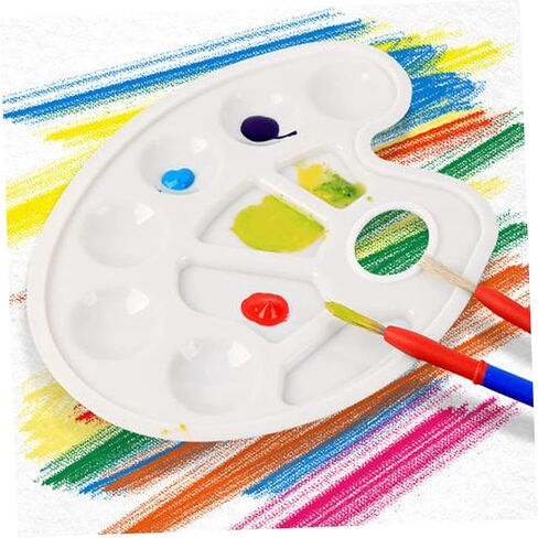Uonlytech 8pcs boy boy girl plastic paint palette صواني ملونة على شكل قدم باللونين الأبيض الأزرق الأزرق الخفيف السهل تنظيفها لحفلات فنية أنشطة الطلاء in Kuwait