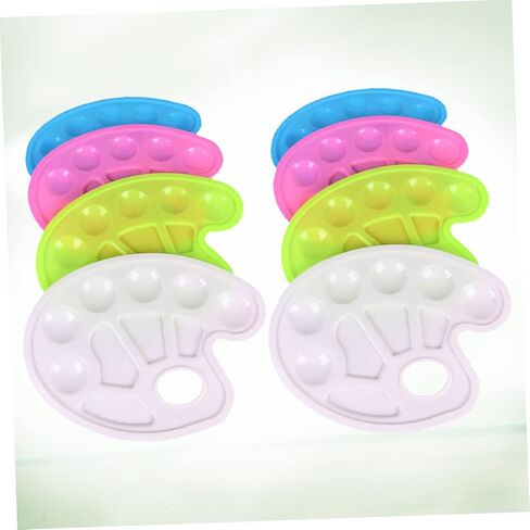 Uonlytech 8pcs boy boy girl plastic paint palette صواني ملونة على شكل قدم باللونين الأبيض الأزرق الأزرق الخفيف السهل تنظيفها لحفلات فنية أنشطة الطلاء in Kuwait