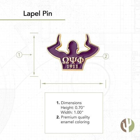 أوميغا Psi Phi دبابيس طية صدر السترة Fraternity Divine 9 OPP شعار المينا مصنوعة من المعدن (دبوس J) in Kuwait