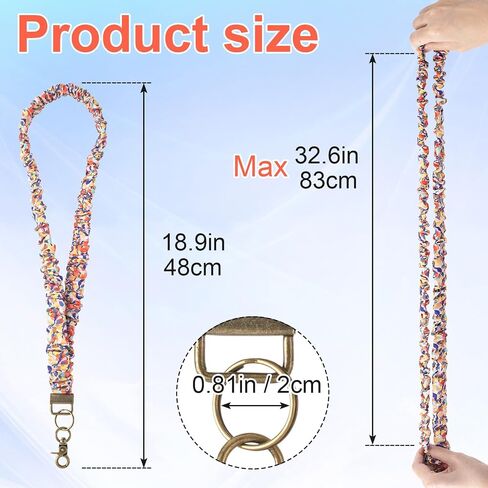 Retractable Scrunchie Lanyard, Scrunch Lanyard Teacher, Scrunchie Teacher Lanyards for ID Badges, Keys in Saudi Arabia