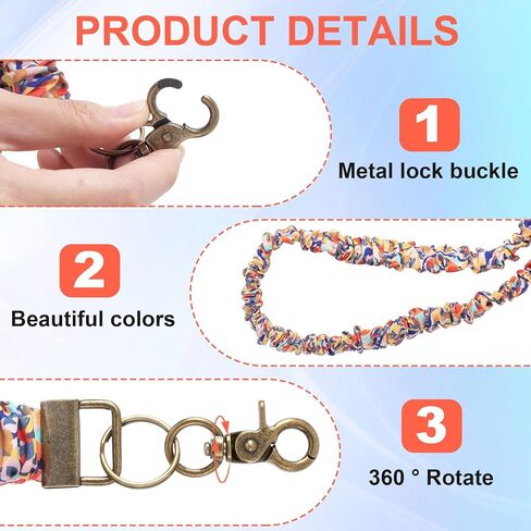 Retractable Scrunchie Lanyard, Scrunch Lanyard Teacher, Scrunchie Teacher Lanyards for ID Badges, Keys in Saudi Arabia
