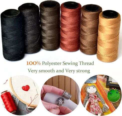 colored bird 4 Rolls Sewing Threads Using for Hand Sewing,Hair Extensions,Making Wigs DIY(Light Brown Series) in Saudi Arabia