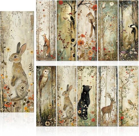 Woodland Animal Bookmarks Gifts - 100 Pcs Bulk Paper Bookmark Set for Reading Women Men, Cute Forest Theme Book Marks with Animal Designs in Saudi Arabia