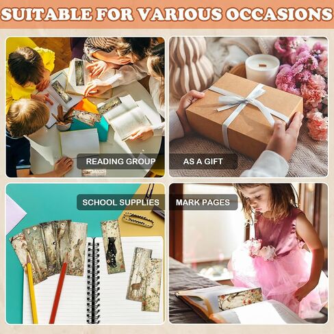 Woodland Animal Bookmarks Gifts - 100 Pcs Bulk Paper Bookmark Set for Reading Women Men, Cute Forest Theme Book Marks with Animal Designs in Saudi Arabia