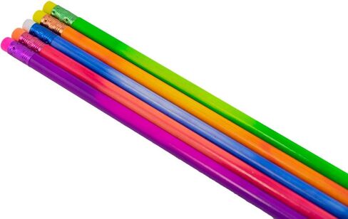 Mood Pencil (Heat Activated Color Changing Pencils) (Thermochromic) (Tested Non Toxic) (Latex Free Eraser) (Box of 72) (Assorted Pack (Green, Purple, Orange, Red, Blue) (Classroom Pencils) in Kuwait