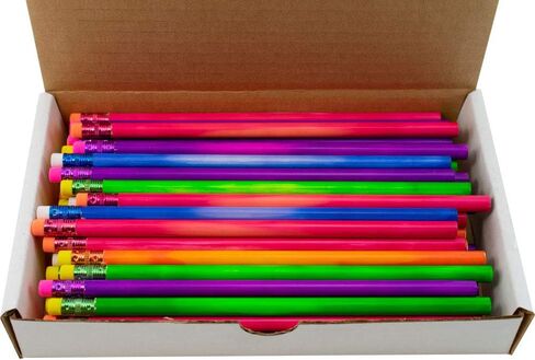 Mood Pencil (Heat Activated Color Changing Pencils) (Thermochromic) (Tested Non Toxic) (Latex Free Eraser) (Box of 72) (Assorted Pack (Green, Purple, Orange, Red, Blue) (Classroom Pencils) in Kuwait