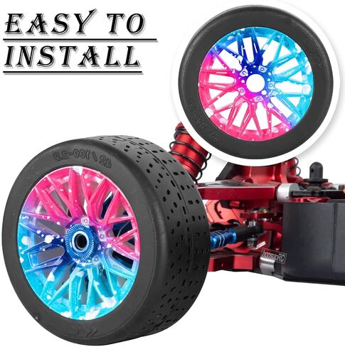 إطارات عجلات RC Rubber لـ 1/8 Typhon 6S BLX ، 1/7 مخالفة 6S BLX ، لا حدود لها ، وعجلات الطرق السريعة 4pcs إطارات إطارات إطارات إطارات ناعمة ، أخضر in Saudi Arabia