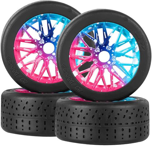 إطارات عجلات RC Rubber لـ 1/8 Typhon 6S BLX ، 1/7 مخالفة 6S BLX ، لا حدود لها ، وعجلات الطرق السريعة 4pcs إطارات إطارات إطارات إطارات ناعمة ، أخضر in Saudi Arabia