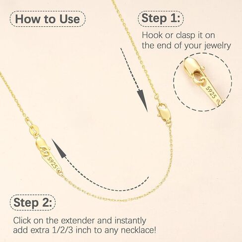 Jewlpire 14k Gold Plated Necklace Extender for Women, Box Chain Extenders for Necklaces, Jewelry Extenders for Necklaces Bracelets Anklets 3 Piece (2", 3", 4") in Saudi Arabia