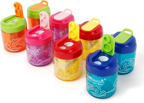 Smilo 4-Pack Pencil Sharpeners – Dual Hole Manual Sharpener for Standard & Jumbo Pencils – Large Capacity Shavings Container – Bulk Set for School, Office, Artists, Students & Classroom Supplies in Kuwait
