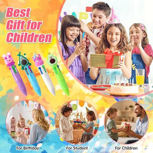 100Pcs 4-in-1 Multicolor Ballpoint Pens All In One Mini Cute Ball Point Pens Bulk for Kids, Kawaii Ballpoint Pen for Birthdays and Boys Girls Parties,Xms Exchange Gift for School Classroom in Kuwait