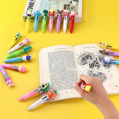 100Pcs 4-in-1 Multicolor Ballpoint Pens All In One Mini Cute Ball Point Pens Bulk for Kids, Kawaii Ballpoint Pen for Birthdays and Boys Girls Parties,Xms Exchange Gift for School Classroom in Kuwait