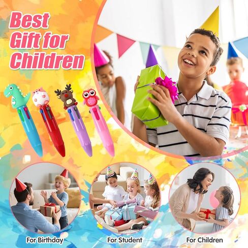 100Pcs 4-in-1 Multicolor Ballpoint Pens All In One Mini Cute Ball Point Pens Bulk for Kids, Kawaii Ballpoint Pen for Birthdays and Boys Girls Parties,Xms Exchange Gift for School Classroom in Kuwait
