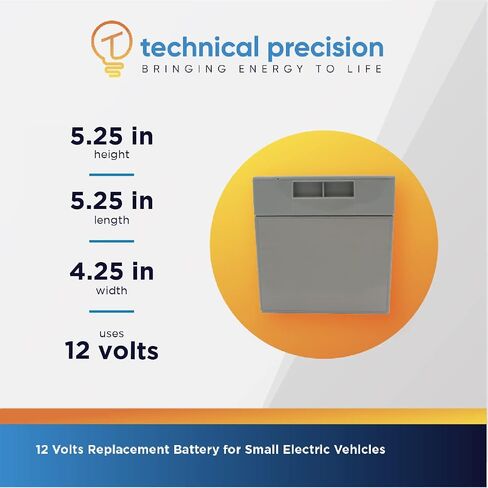 Technical Precision 12V Battery for Ford Mustang P8195 Power Wheels Fisher Price Rechargeable Gray Battery - 1 Unit in Saudi Arabia
