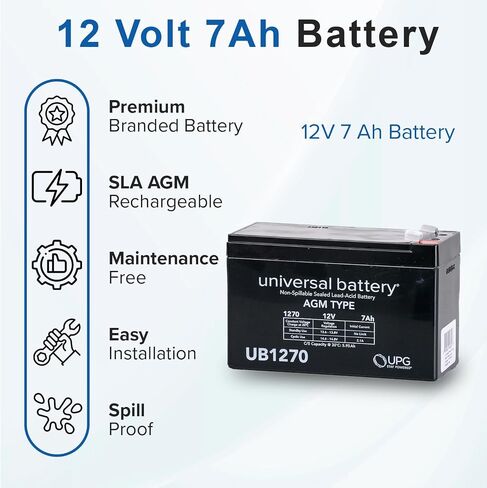 AlveyTech Premium 12 Volt Battery Pack for the Rollplay Nighthawk Kid Ride-On Toy (7 Ah) - Replacement Single Rechargeable AGM Battery with Wiring Harnes in Saudi Arabia