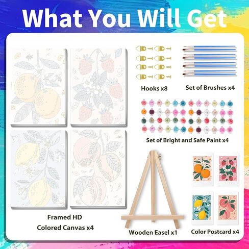 4 Pack National Park Paint by Numbers Att for البالغين ذوي الإطار الخشبي ، الطلاء المناظر الطبيعية بأرقام للبالغين ، طلاء البالغين الوطنيين من قبل أرقام مع مجموعة خشبية للديكور المنزلي هدية 8x12 بوصة in Saudi Arabia