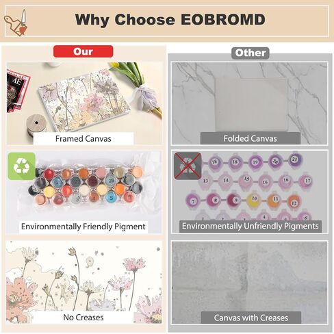 eobromd مؤطرة الطلاء بأرقام أرقام للبالغين seaview ، DIY الطلاء المناظر الطبيعية الاكريليك بالرقم على قماش تمتد ، مجموعات الطلاء البالغين الطلاء بالزيت بأرقام للديكور المنزلي 12x16inch in Kuwait