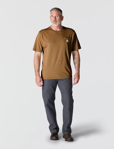 تي شيرت Carhartt رجالي فضفاض بأكمام قصيرة ووزن ثقيل بجيب K87 ملابس عمل بمقاسات عادية وكبيرة، برايت ليموني، مقاس متوسط ​​أمريكي in Saudi Arabia