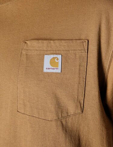 تي شيرت Carhartt رجالي فضفاض بأكمام قصيرة ووزن ثقيل بجيب K87 ملابس عمل بمقاسات عادية وكبيرة، برايت ليموني، مقاس متوسط ​​أمريكي in Saudi Arabia