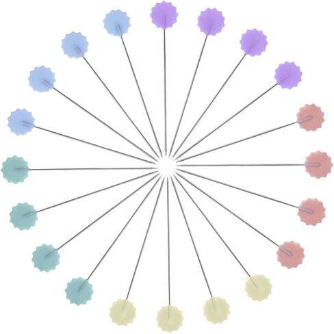 Homoyoyo 200pcs Plum Blossom Head Pins for Sewing Crafts Flat Plastic Head Pins in Light Colors for DIY Projects Quilting and Floral Arrangements in Saudi Arabia
