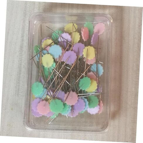 Homoyoyo 200pcs Plum Blossom Head Pins for Sewing Crafts Flat Plastic Head Pins in Light Colors for DIY Projects Quilting and Floral Arrangements in Saudi Arabia