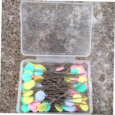Homoyoyo 200pcs Plum Blossom Head Pins for Sewing Crafts Flat Plastic Head Pins in Light Colors for DIY Projects Quilting and Floral Arrangements in Saudi Arabia