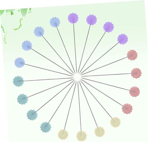 Homoyoyo 200pcs Plum Blossom Head Pins for Sewing Crafts Flat Plastic Head Pins in Light Colors for DIY Projects Quilting and Floral Arrangements in Saudi Arabia