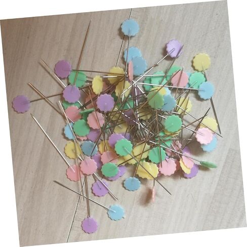 Homoyoyo 200pcs Plum Blossom Head Pins for Sewing Crafts Flat Plastic Head Pins in Light Colors for DIY Projects Quilting and Floral Arrangements in Saudi Arabia