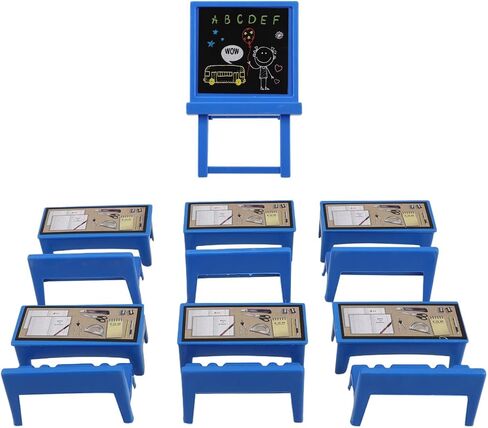 Besportble 13pcs الأثاث الفصول الدراسية المصغرة لمجموعة لمكتب Dollhouse Chair Blackboard ، ألعاب Doll Doll House للعب والتعلم الإبداعي ، اللوازم المدرسية المصغرة للأطفال in Saudi Arabia
