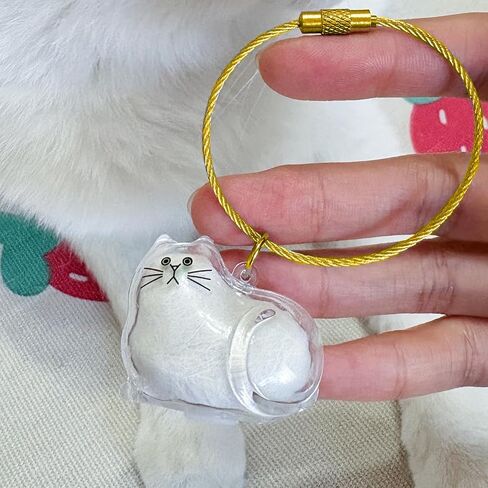 6 Pcs Cat Fur Keepsake Keyring,1.7in Pet Memorial Keyring, Fur Keepsake Capsule Pendant Cute,Cats Shaped Souvenir Bottle Box,Pet Memorial Gifts For Pet Lovers Memorials & Tombstones in Saudi Arabia
