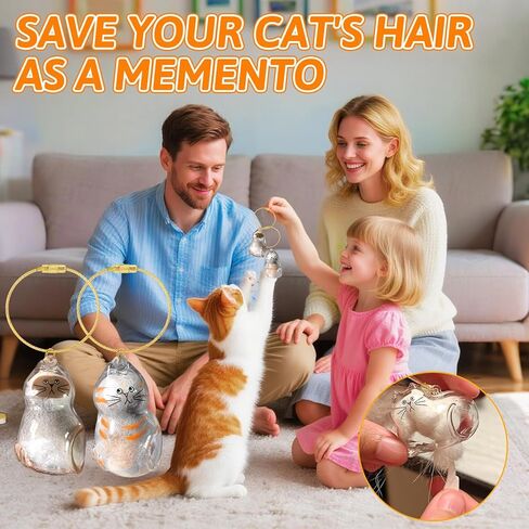 6 Pcs Cat Fur Keepsake Keyring,1.7in Pet Memorial Keyring, Fur Keepsake Capsule Pendant Cute,Cats Shaped Souvenir Bottle Box,Pet Memorial Gifts For Pet Lovers Memorials & Tombstones in Saudi Arabia
