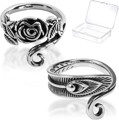 Yarn Tension Rings Adjustable Crochet Tension Ring for Finger Yarn Guide Ring for Crocheting Knitting Ring Crochet Accessories 4PCS (2 Pcs Frogs) in Kuwait