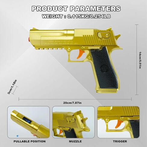 لعبة Gel Ball Blaster Gun Toy - Golden Small Manual Splatter Gun Blasters للأعمار 14+ ، لعبة إطلاق النار في الهواء الطلق ، هدية Idea in Saudi Arabia
