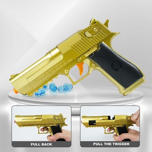 لعبة Gel Ball Blaster Gun Toy - Golden Small Manual Splatter Gun Blasters للأعمار 14+ ، لعبة إطلاق النار في الهواء الطلق ، هدية Idea in Saudi Arabia