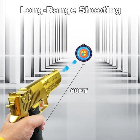 لعبة Gel Ball Blaster Gun Toy - Golden Small Manual Splatter Gun Blasters للأعمار 14+ ، لعبة إطلاق النار في الهواء الطلق ، هدية Idea in Saudi Arabia