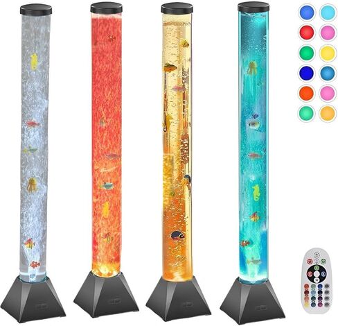 مصباح أنبوب الفقاعة الحسية مع فقاعات عائمة - تهدئة مصباح مائي مائي للتوحد ، اضطراب فرط الحركة ونقص الانتباه ، وإغاثة القلق - إضاءة الليل الاسترخاء للأطفال والكبار in Kuwait