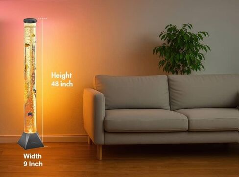 مصباح أنبوب الفقاعة الحسية مع فقاعات عائمة - تهدئة مصباح مائي مائي للتوحد ، اضطراب فرط الحركة ونقص الانتباه ، وإغاثة القلق - إضاءة الليل الاسترخاء للأطفال والكبار in Kuwait