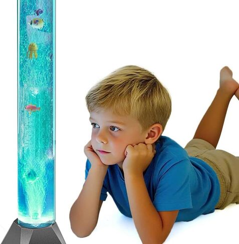 مصباح أنبوب الفقاعة الحسية مع فقاعات عائمة - تهدئة مصباح مائي مائي للتوحد ، اضطراب فرط الحركة ونقص الانتباه ، وإغاثة القلق - إضاءة الليل الاسترخاء للأطفال والكبار in Kuwait