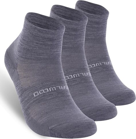 ZEAL WOOD 3 Pairs Mens Womens Merino Wool Ankle Athletic Socks Low Cut Running Golf Tennis Hiking Socks Quarter in Kuwait