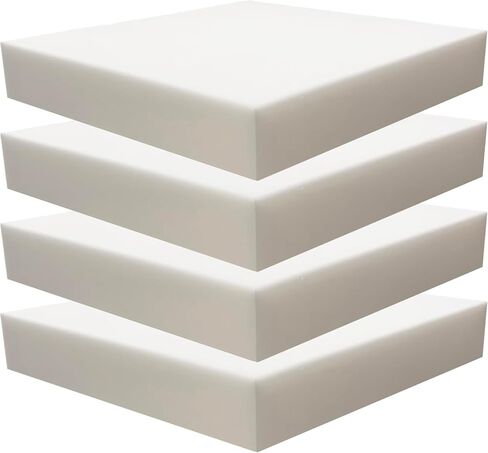 Foamrush (4 Pack) 3 "H x 20" W x 20 "L تنجيد الرغوة الدعم العالي الكثافة الدعم الناعم (الرغوة المربعة كرسي كرسي لكراسي الطعام ، استبدال وسادة مقعد المقعد المقعد)) in Saudi Arabia