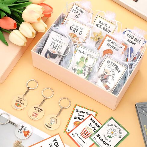30 Sets Funny Employee Appreciation Gifts Bulk Acrylic Reward Keychains Gifts Thank You Keyrings Coworker Award Certificates Present Inspirational Quotes Pun Cards for Team Coworker Awards in Saudi Arabia