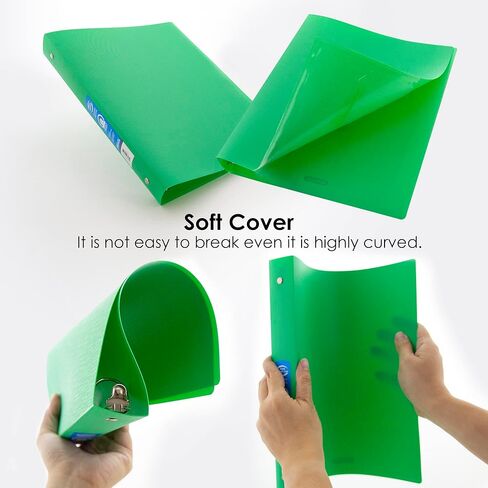Bazic 3 Ring Binder 1 "Poly Binders Organizer - غطاء ناعم غير لامع ، حلقة مستديرة ، عقد 175 ورقة ، 48 مترًا in Saudi Arabia