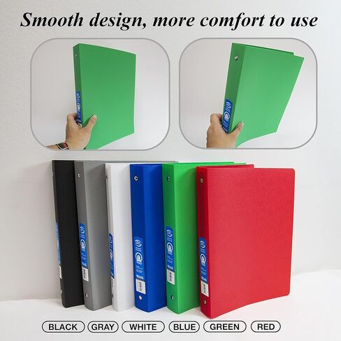 Bazic 3 Ring Binder 1 "Poly Binders Organizer - غطاء ناعم غير لامع ، حلقة مستديرة ، عقد 175 ورقة ، 48 مترًا in Saudi Arabia