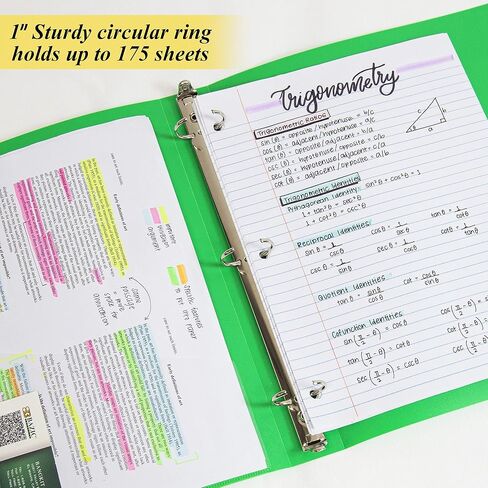 Bazic 3 Ring Binder 1 "Poly Binders Organizer - غطاء ناعم غير لامع ، حلقة مستديرة ، عقد 175 ورقة ، 48 مترًا in Saudi Arabia