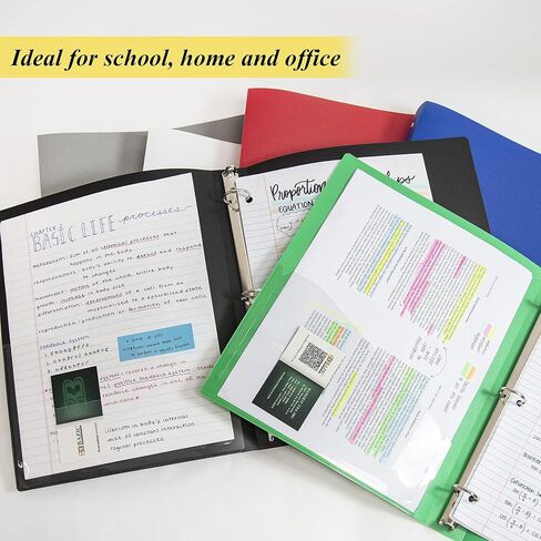 Bazic 3 Ring Binder 1 "Poly Binders Organizer - غطاء ناعم غير لامع ، حلقة مستديرة ، عقد 175 ورقة ، 48 مترًا in Saudi Arabia