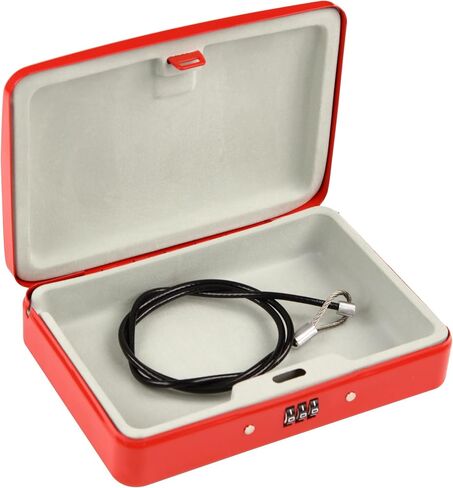 Sepox® Water/Portable Security Case Case Case Box ، خزانة تخزين آمنة للسفر الشخصية للبند الصغير ، كابل 3 أقدام ، قفل مزيج Ressetable للسيارة ، السيارة ، الرياضة ، المكتب. البحر الأزرق in Saudi Arabia